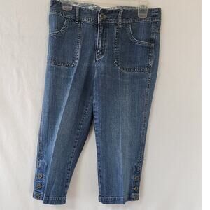C J Banks Denim Mid Rise Denim Capri Pants with 2 Pockets Women's Size 4